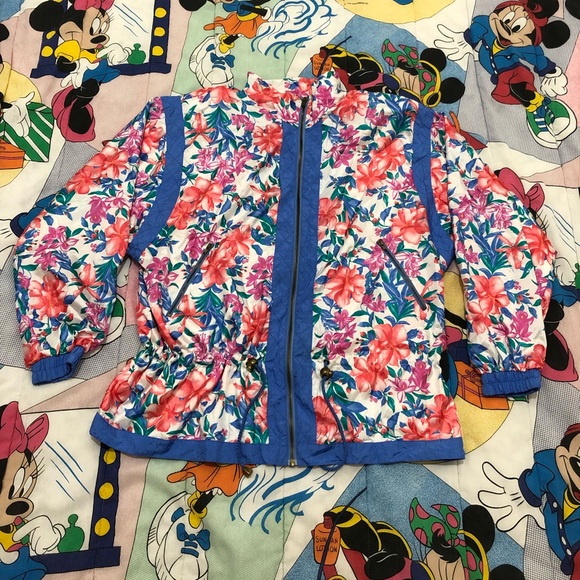 Lavon Jackets & Blazers - Vintage Lavon Floral Patterned Windbreaker